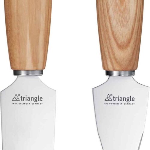 Triangle Soul Kaasmes Set - RVS met Essenhouten Heft - 2-Delig in Geschenkverpakking