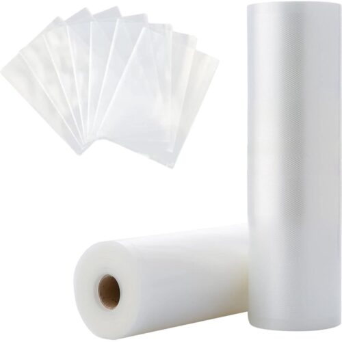 Vacuumzakken Voedsel - 150Μm Dikke Rekbare Folie - Vacuum Opbergzakken - Geschikt Voor Sous-Vide En Vriezer - 2 Rollen - Voor Huishouden - Transparant