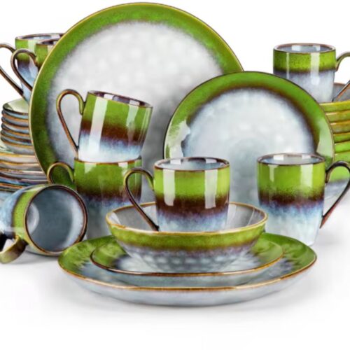 Velentino Serviesset - 32 delig - Durec groen - Dinerborden - Bordenset - Diepe borden - Ontbijtborden - Servies - Keukenservies