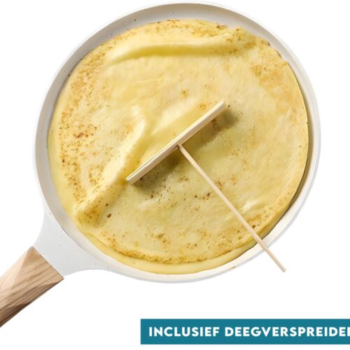 Vitasa Pannenkoekenpan Inductie - Pancake Pan - Eierpan - Omeletpan - Omeletmaker - Pancake Maker - Anti-aanbaklaag - Alle warmtebronnen - Inclusief deeg verspreider
