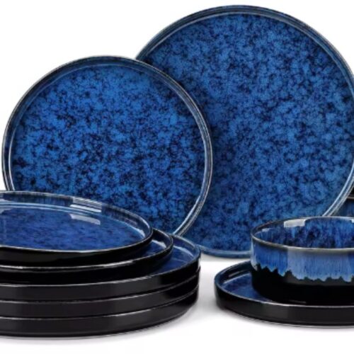 Vittoria Serviesset - 36 delig - 12 persoons - Sky blue - Dinerborden - Bordenset - Diepe borden - Ontbijtborden - Servies - Keukenservies