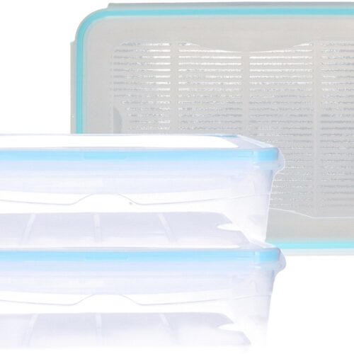 Voorraadbakjes - 3x - met deksel - 2.6 L - bewaarbakjes - mealprep