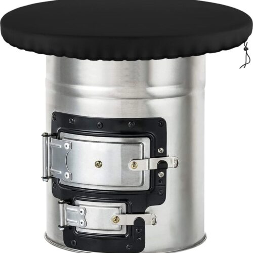 Vuurplaatafdekking, 420D grillplaat, beschermhoes, anti-UV-waterdicht, voor vuurplaat en grillplaat (diameter 100 cm)