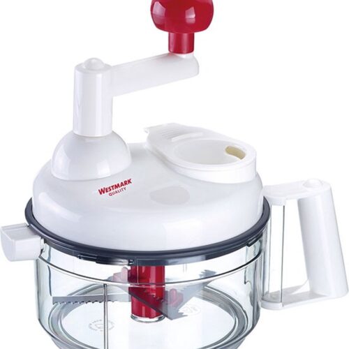 Westmark Handmatige 9-in-1-keukenmachine, incl. 11 accessoires, roestvrij staal/kunststof, Multi-Kulti, wit/doorzichtig/rood, 97142260