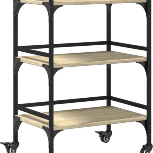 vidaXL - Keukentrolley - 50x35x75,5 - cm - bewerkt - hout - sonoma - eikenkleurig