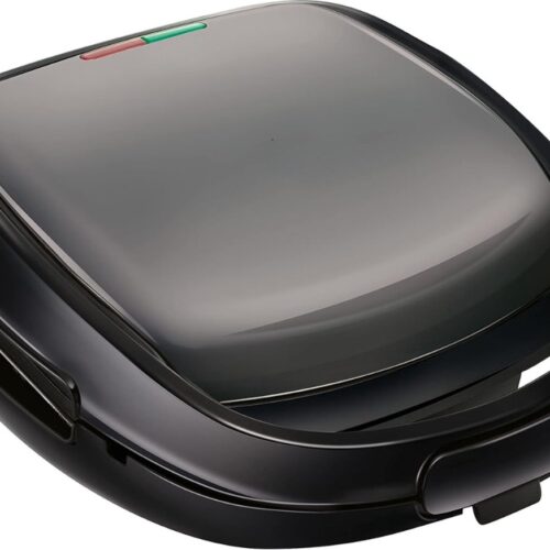 2-in-1 Wafelijzer en Sandwich Toaster - Belgisch - Antiaanbaklaag - Vaatwasserbestendig - 700 W Zwart wafelijzer met verwisselbare platen