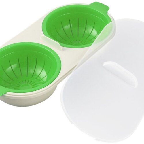 3-delige magnetron eierkoker, eetbare eierkoker met dubbele laag, siliconen kookgerei