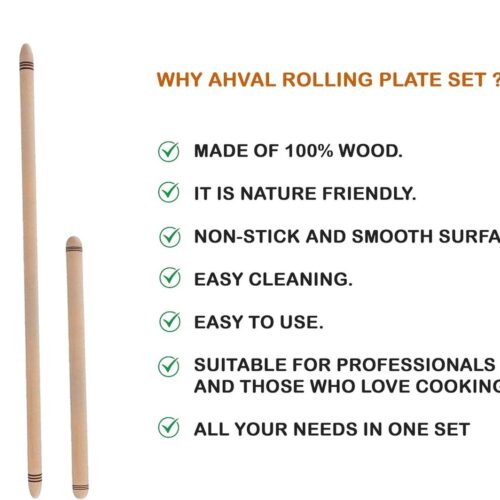 3 maten houten lange deegroller set - deegroller voor bakken pasta pizza - Turkse baklava