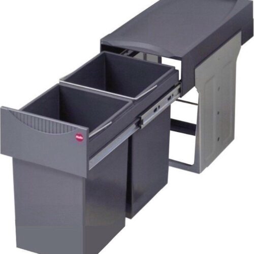 Afvalemmer voor inbouw 30 cm breed | 2 x 15 liter, volledig uittrekbaar, ruimtebesparend