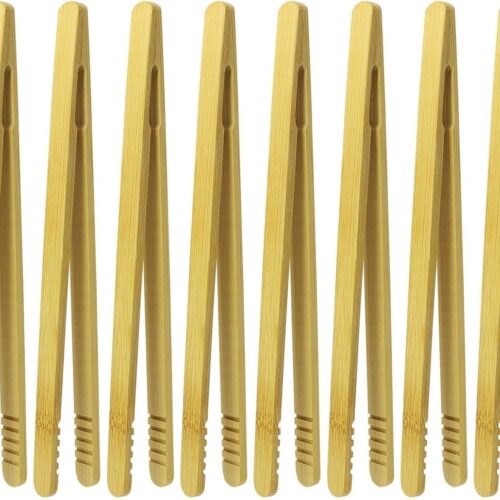 Allecto Plus - Bamboe barbecue-tangen set voor Koreaanse BBQ en hot pot - 8 stuks van milieuvriendelijk bamboe materiaal