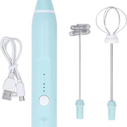 Allecto Plus - Elektrische USB Koffiemelkopschuimer | 3 Modi Draadloze Garde | Mini-Keukenmixer | Melkschuimmachine | 2 Gardekoppen | 17 x 3 x 3 cm