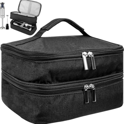 Allecto Plus - Handige opbergtas voor staafmixer met handriem - Zwart - Inclusief 2 lagen - Handheld organizer voor handige opslag - Geschikt voor diverse modellen - Praktisch en compact