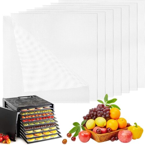 Allecto Plus - Silicone Drogen Vellen Pak van 8 Stuks 35.5 x 35.5 cm Herbruikbaar Fruit en Voedsel Droogmat BPA-vrij - Vierkant ontwerp - Non-Stick Coating - Voor Fruit- en Voedseldrogers
