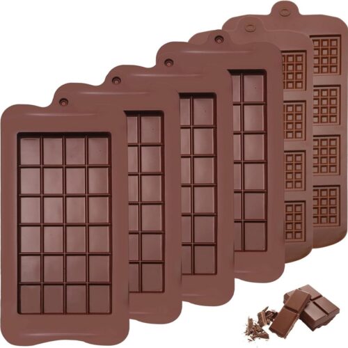 Allecto Plus - Siliconen chocoladevormpjes set van 4 met wafelijzer - Bakvorm voor chocolade