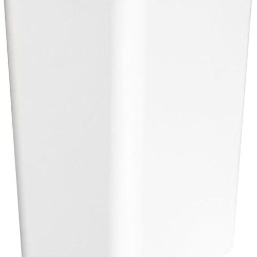 Allecto Premium - Smalle afvalemmer met deksel - 15 liter kunststof - badkamer/prullenbak/toilet/keuken - wit