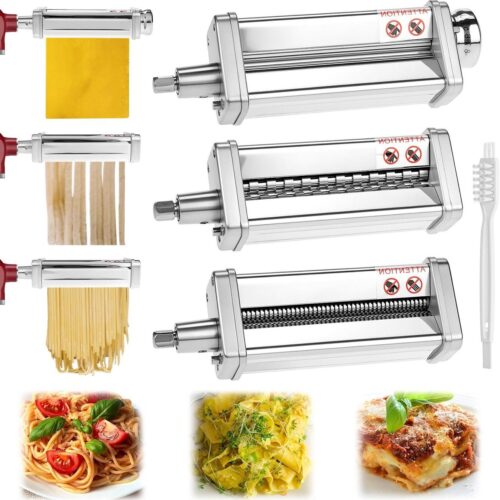 Allecto plus - Accessoires voor pastamaker, inclusief snijders, compatibel met blender - Pastasnijder, spaghettisnijder, fettuccine snijder