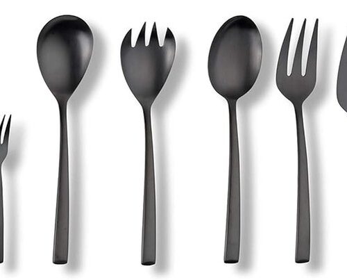 Avelino 30-delige bestekset - roestvrij staal - geschikt voor 6 personen - zwart - gematteerd