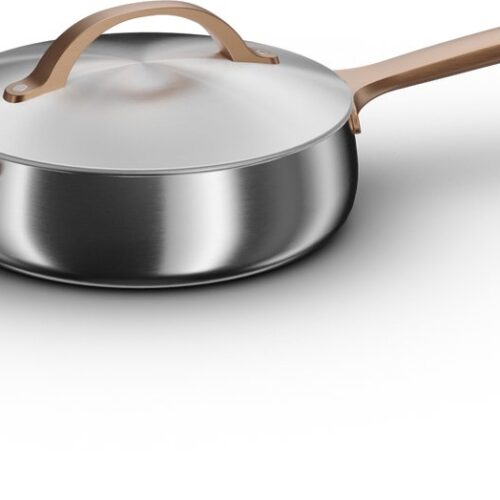 BergHOFF Home Hapjespan 24 cm - Sauteerpan inductie - RVS - Hapjespan met Deksel - Stoofpan - Geschikt voor Inductie en Alle Warmtebronnen - Ovenbestendig - Vaatwasserbestendig - 3,2 L - Warm Blush