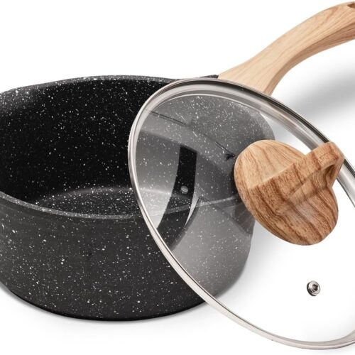 Braadpan 18 cm - Multifunctionele Antiaanbak Steelpan met Deksel - Geschikt voor Inductie, Gas en Elektrisch Koken