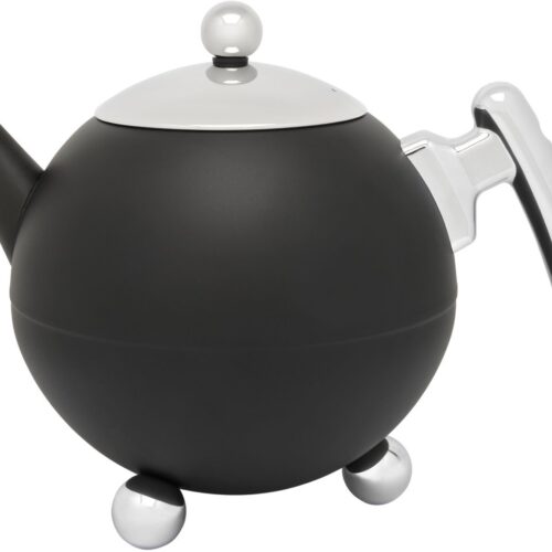 Bredemeijer - Duet® Bella Ronde - Dubbelwandige Theepot - 1,2 liter - RVS - Mat zwart
