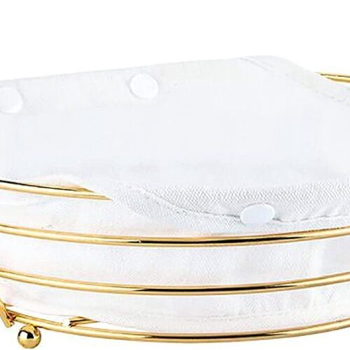 Broodmand - Broodmand Rond - met Doekvoering - Draad Brood Opbergbak - Wasbaar - Goud