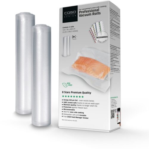 CASO 1222 Vacuümrollen 30x600 cm - 2 Rollen BPA-vrije Vacuümfolie voor Sous-vide & Vriezer