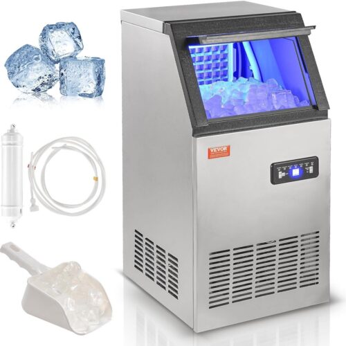 Compacte IJsblokjesmachine voor Thuis - Tot 38 kg IJs per Dag, 12,5 kg Opslagcapaciteit, Inclusief Waterfilter