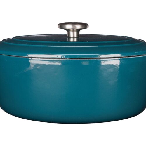 Cosy & Trendy Braadpan Fontestic Gietijzer Green Heron Ovaal - 31 x 24 cm - Geëmailleerd