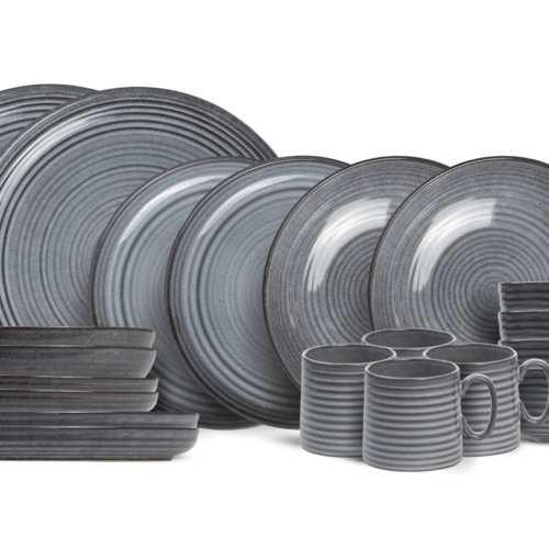 Cosy & Trendy Serviesset Kentucky Grey - 20-delig / 4 personen - 4 dinerborden, 4 ontbijtborden, 4 diepe borden, 4 kommen en 4 mokken