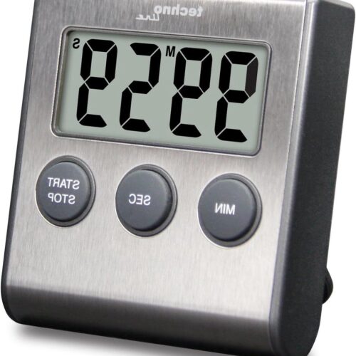 Digitale kookwekker - Klassiek design - Roestvrijstaal - 1 stuk - Zilver