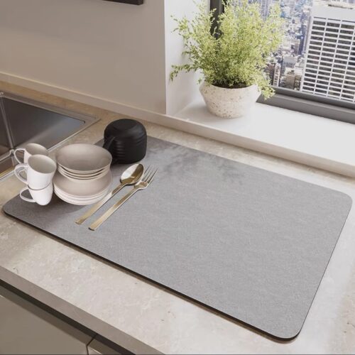 Droogmat voor Afwas, 60 x 40 cm, Multifunctionele Silicone Mat voor Keuken en Apparaten