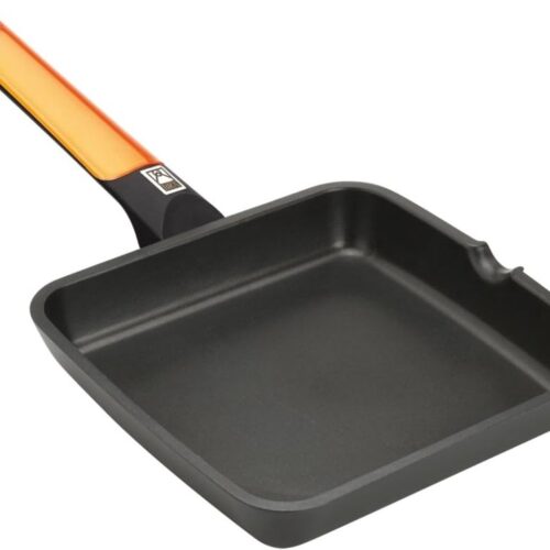 Efficient Orange - Grillpan - Teflon antiaanbaklaag - 1 stuk - Oranje - Gegoten aluminium - 22 cm