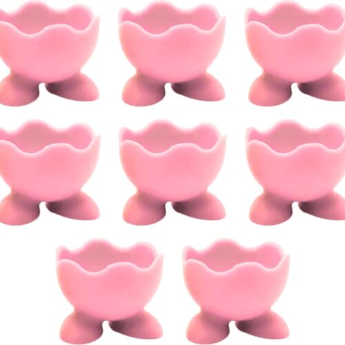 Eierdopjes voetjes - set van 8 - roze - pasen/plastic/kinderen/eidoppen/eierdop/ei/eidopjes/paas decoratie/paasdecoratie/versiering