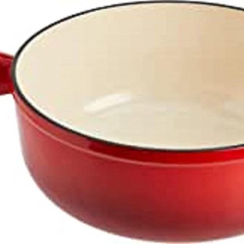 Fondue Pot Inductie gietijzer Rood 24cm - Geschikt voor 303 x 21 x 7 cm. fondue set