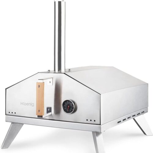 Gas Pizza Oven voor Thuisgebruik - Kookoppervlak 30,5x30,5 cm, tot 450°C - Met Geïntegreerde Thermometer en Pizzaschep