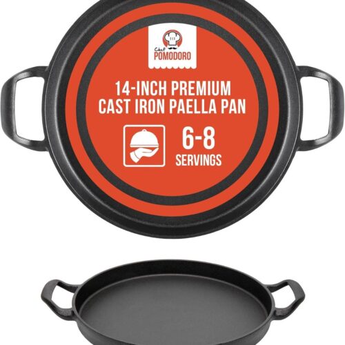 Gietijzeren Paella Pan 35 cm - Veelzijdige kookpan voor authentieke Spaanse gerechten