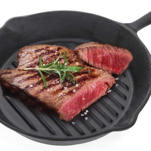 Gietijzeren pan 25 cm | Grillpan voor oven en inductie | Duurzaam en veelzijdig