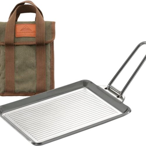 Grillplaat voor kamperen - 304 roestvrij staal - extra dik - afneembaar handvat - 83" x 55" x 016" - DO-21 DO-2117
