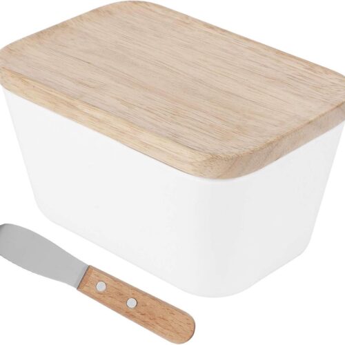 Grote multifunctionele botervloot met deksel en roestvrijstalen botermes - keukenaccessoires voor luchtdichte boterhouder - geschikt voor keuken - botervloot met deksel(2)