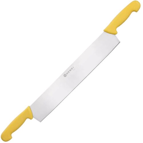 HENDI Lang kaasmes met dubbele handgreep - roestvrij staal - ergonomisch - 655 mm - geel