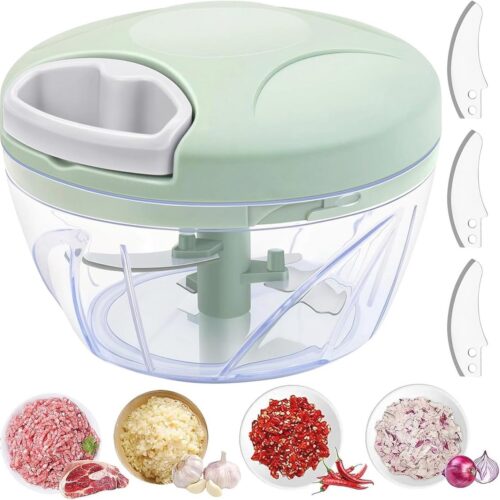 Handmatige Groentesnijder - Multifunctionele Hakmolen voor Ui, Knoflook, Vlees en Meer - 500 ml