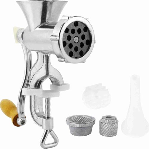 Handmatige Vleesmolen - Zilver Aluminiumlegering - Duurzaam - Worst - Rundvlees - Gehaktmolen - Keukentool - Topkwaliteit - Multifunctioneel