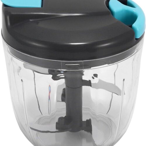 Handmatige hakmolen ABS-hakmolen 5 messen roestvrij staal mini-hakmolen 900 ml polycarbonaat lichaam uiensnijder uiensalade pesto peterselie noten worst babyvoeding