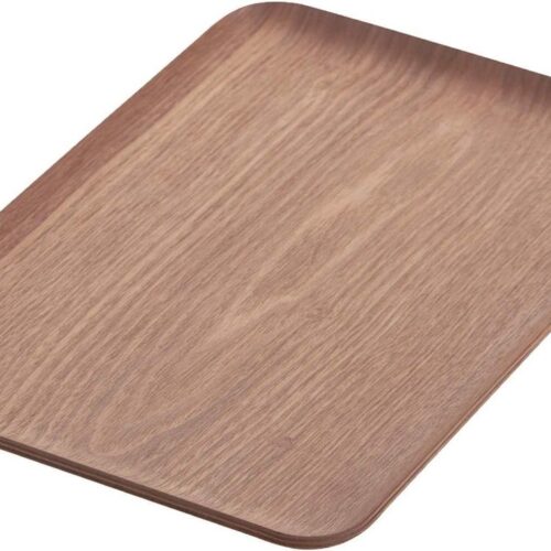 Houten dienblad thee - rechthoekig serveerplank walnoot 33x23cm wooden tray