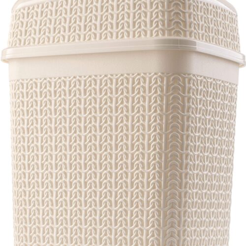 KADAX Cosmetica-emmer van kunststof, afvalemmer met kanteldeksel, afvalbak, vuilnisemmer voor badkamer, keuken, lichte emmer, badkameremmer, binnenemmer (5 l, crème)