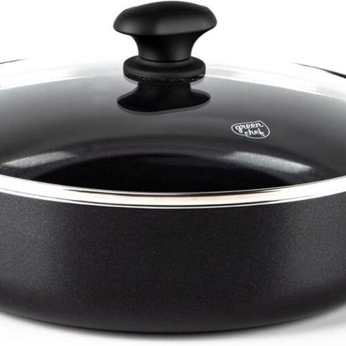 Keramische Anti-aanbak Sauteerpan 28 cm met Deksel - PFAS-Vrij, Inductie en Ovenbestendig tot 160°C