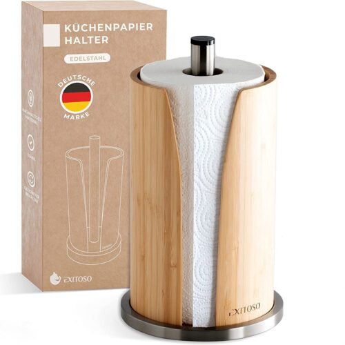 Keukenrolhouder bamboe - houder keukenrol roestvrij staal - keukenrolhouder - keukenrolhouder staand - keukenrolhouder - keukenrolhouder hout - papierrolhouder keukenrol