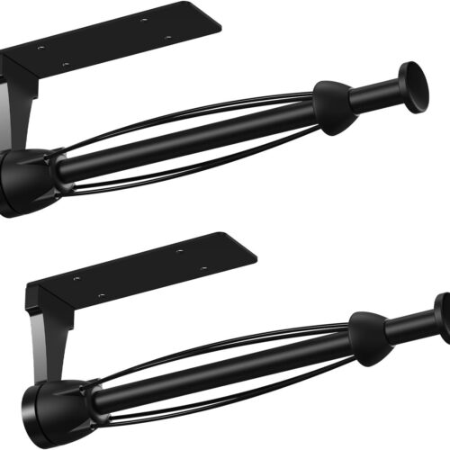 Keukenrolhouder zwart - keukenrolhouder roestvrij staal met dempingseffect - keukenrolhouder voor bediening met één hand - tweedelig pak papierrolhouder