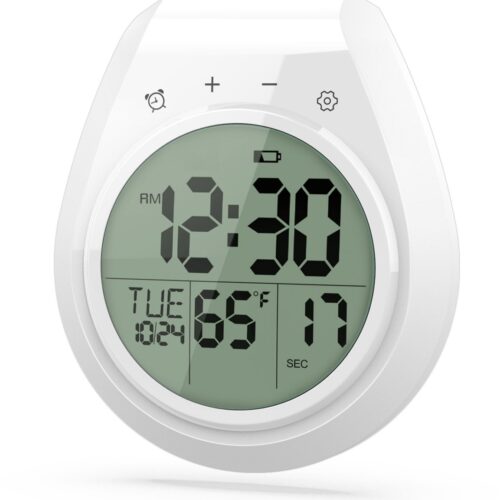 Klok - Kookwekker - Klokken - Badkamerklok - Douchewekker - Digitale badkamerklok - Met LCD-scherm - 12/24-uurs formaat - Celsius/Fahrenheit - Eenvoudige installatie - Perfect voor douche - Keuken en huisdecoratie - Badkamerklok