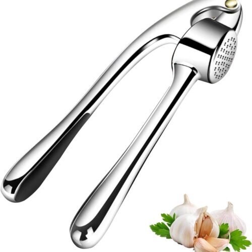 Knoflookpers van roestvrij staal met gemakkelijk te knijpen handvat - Gemakkelijk schoon te maken